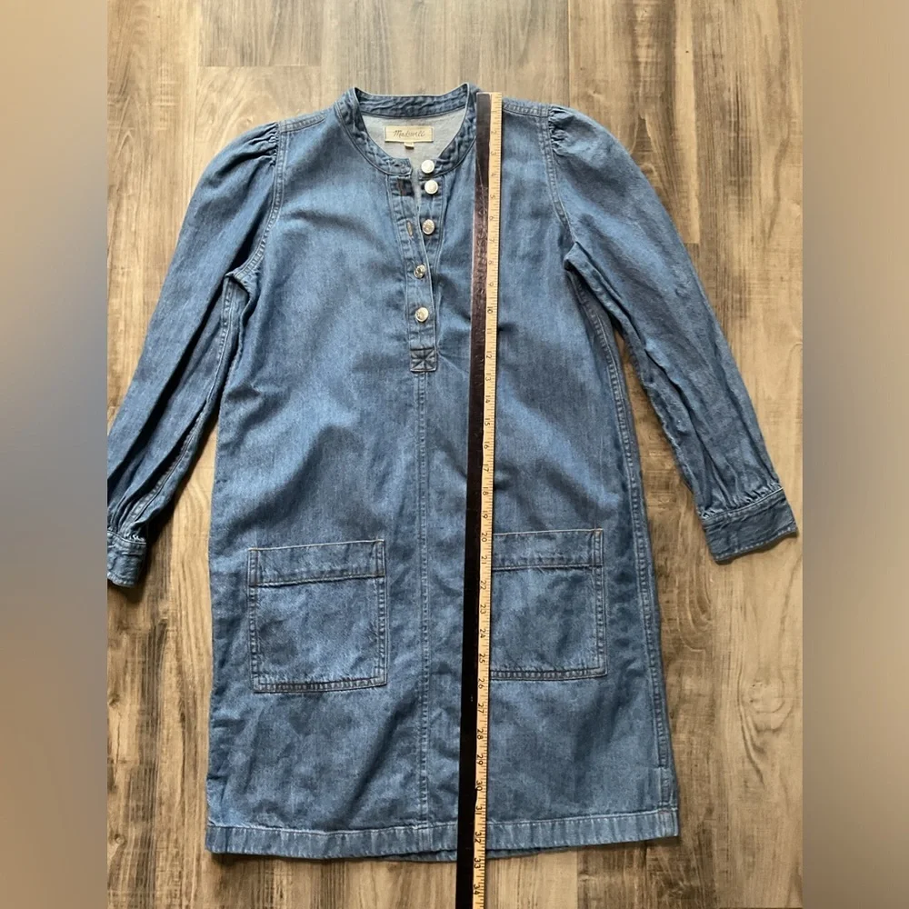 Madewell Denim Patch Pocket pullover shirt dress, sz xxsmall - Picture 3 of 6